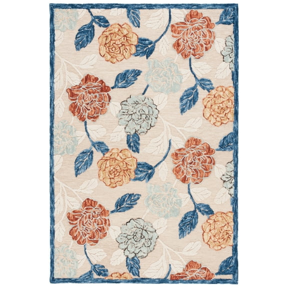 SAFAVIEH Blossom Franklyn Floral Area Rug, Beige/Red, 5' x 8'