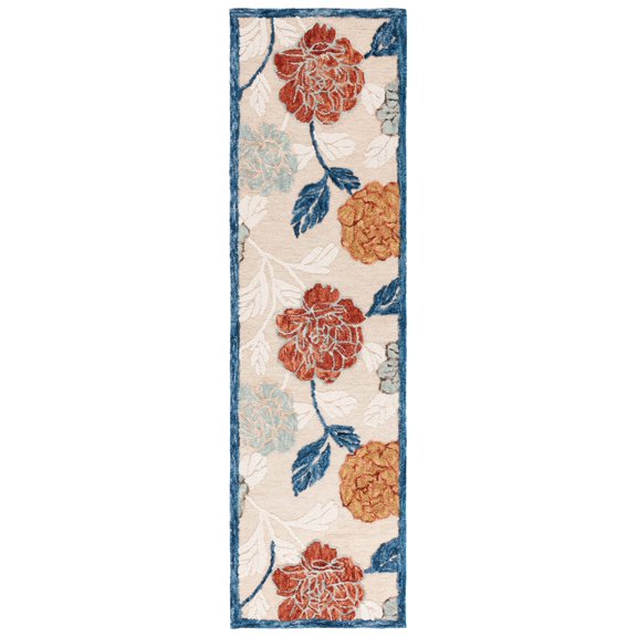 SAFAVIEH Blossom Franklyn Floral Runner Rug, Beige/Red, 2'3" x 8'