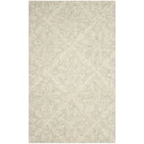 SAFAVIEH Blossom Githa Geometric Wool Area Rug, Ivory/Grey, 5' x 8'