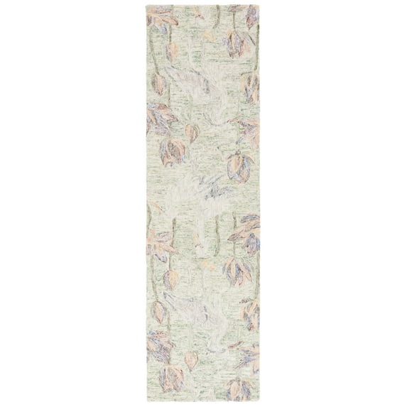 SAFAVIEH Blossom Hadi Floral Runner Rug, Green/Ivory, 2'3" x 8'