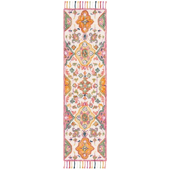 SAFAVIEH Blossom Ira Floral Wool Runner Rug, Ivory/Multi, 2'3" x 10'