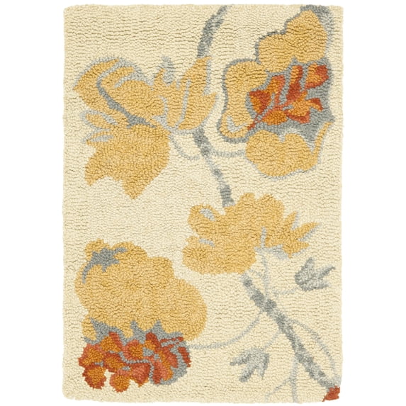 SAFAVIEH Blossom Jada Floral Flowers Wool Area Rug, Beige/Multi, 2' x 3'