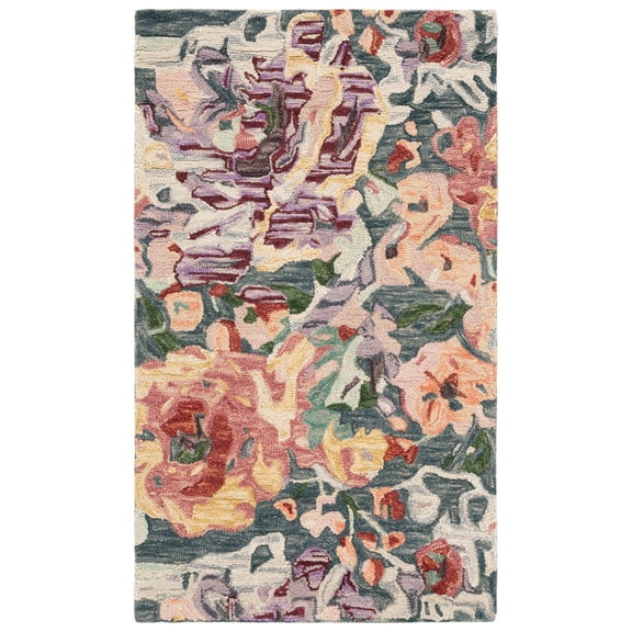 SAFAVIEH Blossom Jaylen Floral Area Rug, Blue/Purple, 4' x 6'