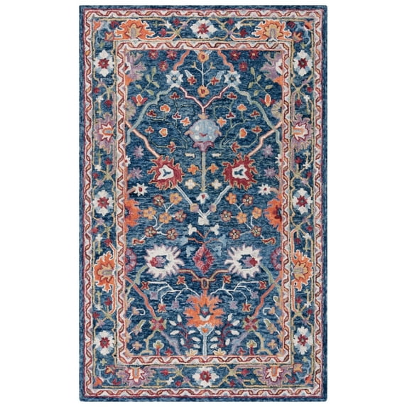 SAFAVIEH Blossom Jocelin Floral Runner Rug, Blue/Red, 2'3" x 8'