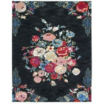 SAFAVIEH Blossom Jules Floral Area Rug, Black/Pink, 9' x 12'