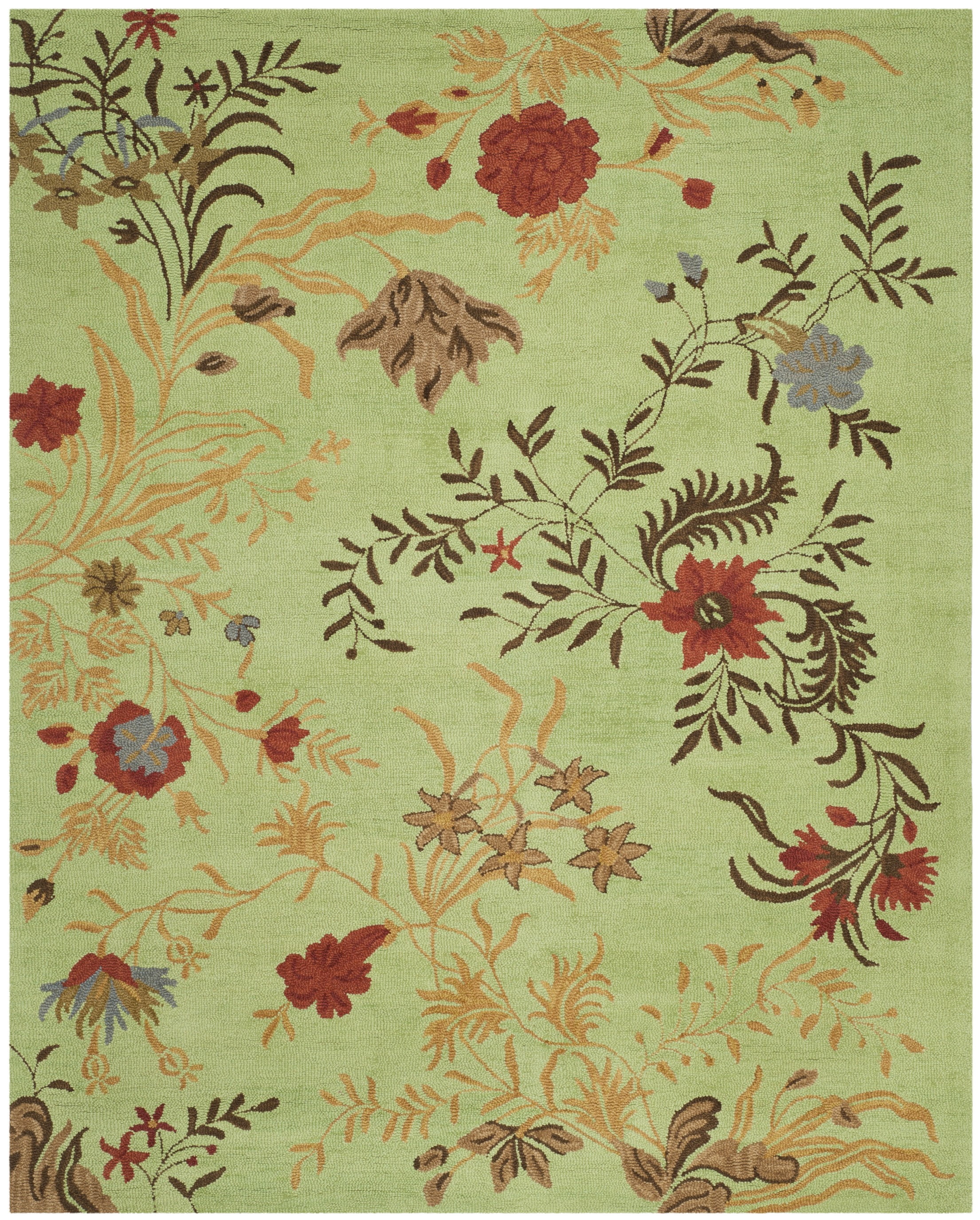 Handmade Blue Floral Wool Tufted Reversible Runner Rug 2'3" x 8'