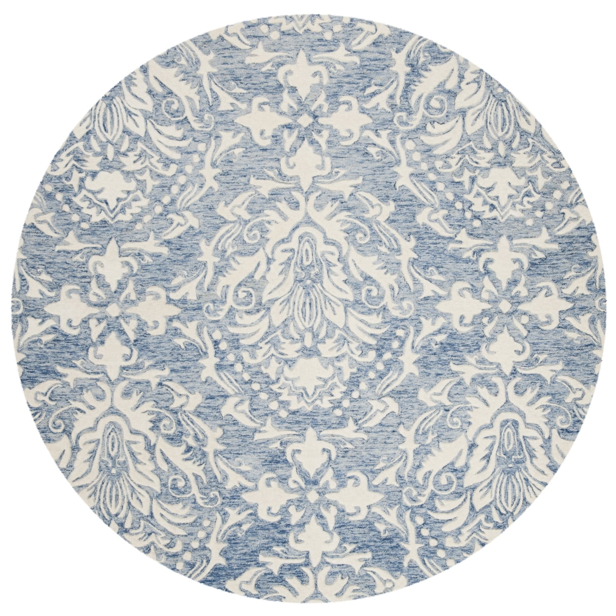 Ivory Handmade Tufted Wool Round Area Rug, 4' x 4'