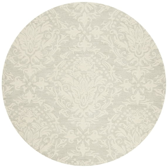 SAFAVIEH Blossom Kestrel Damask Area Rug, Sage/Ivory, 8' x 8' Round