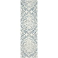 thumbnail image 1 of SAFAVIEH Blossom Kestrel Damask Wool Runner Rug, Blue/Ivory, 2'3" x 8', 1 of 5