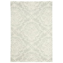 SAFAVIEH Blossom Kestrel Geometric Wool Area Rug, Sage/Ivory, 2'6" x 4'