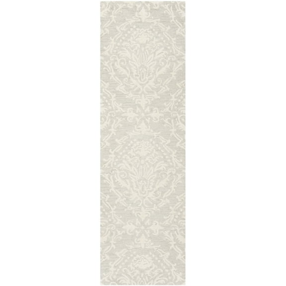 SAFAVIEH Blossom Kestrel Geometric Wool Runner Rug, Sage/Ivory, 2'3" x 14'