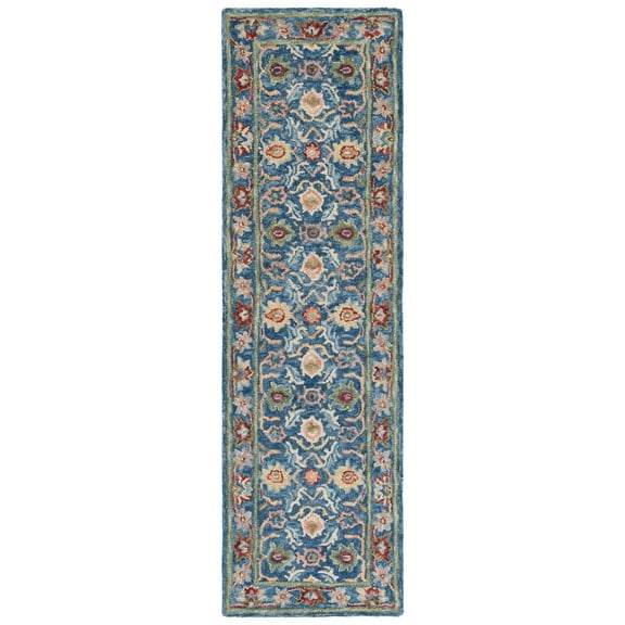 SAFAVIEH Blossom Lars Floral Runner Rug, Blue/Green, 2'3" x 8'