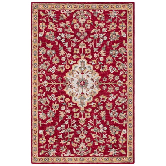 SAFAVIEH Blossom Layla Floral Area Rug, Red/Ivory, 5' x 8'