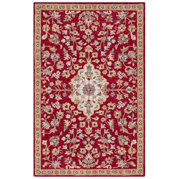 SAFAVIEH Blossom Layla Floral Area Rug, Red/Ivory, 8' x 10'