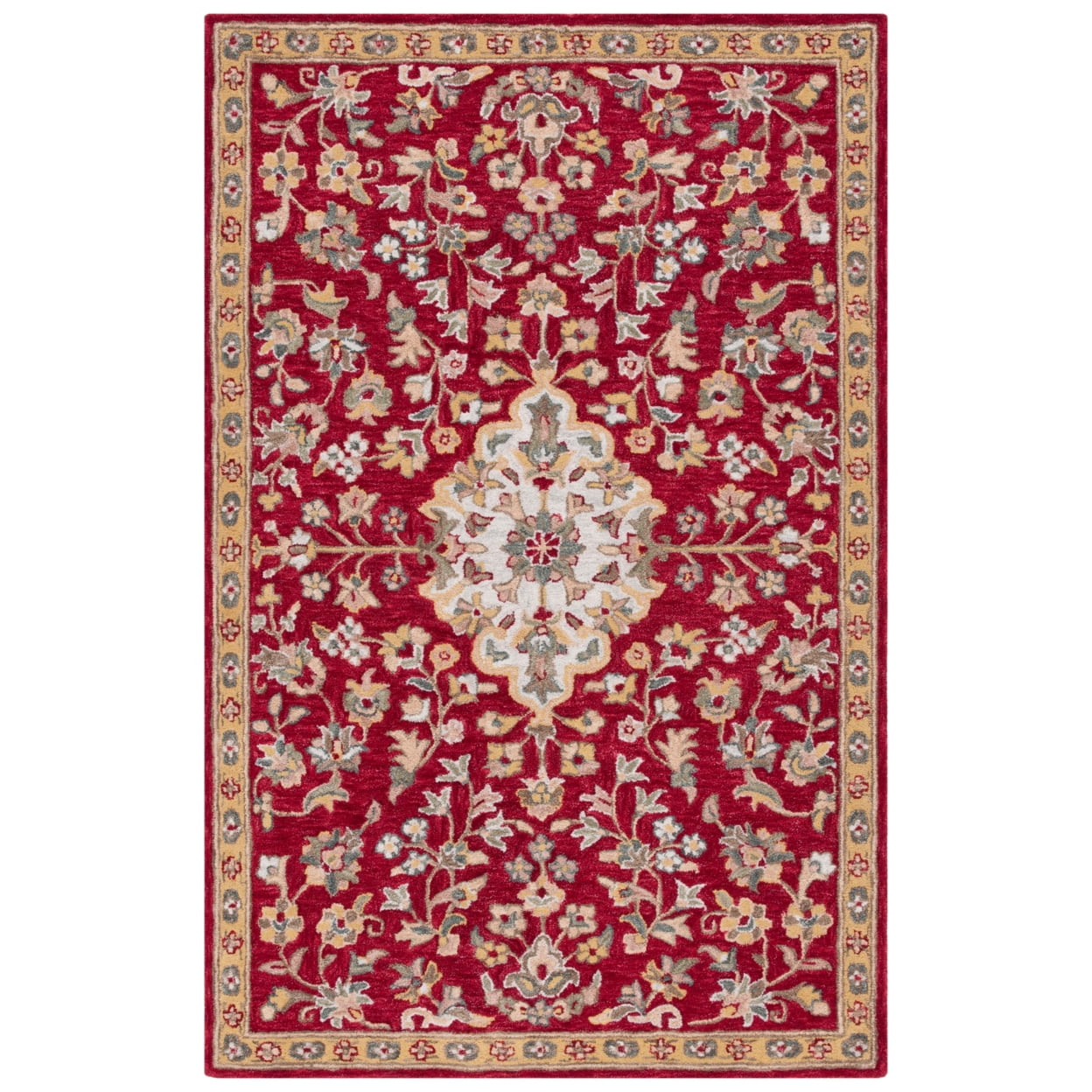 SAFAVIEH Blossom Layla Floral Runner Rug, Red/Ivory, 2'3" x 8'