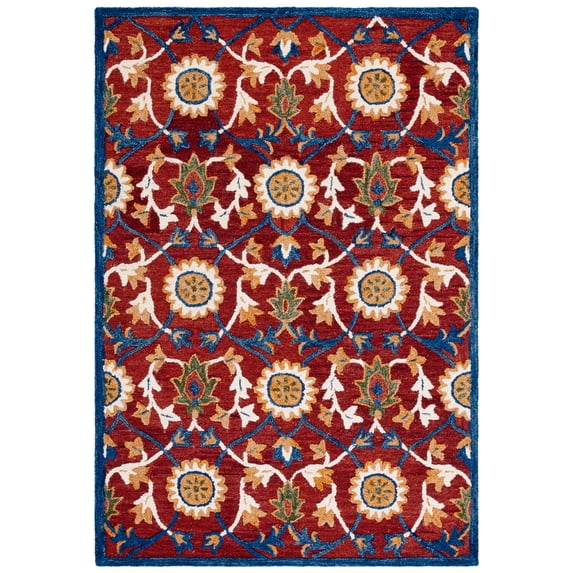 SAFAVIEH Blossom Lecia Floral Area Rug, Rust/Blue, 8' x 10'