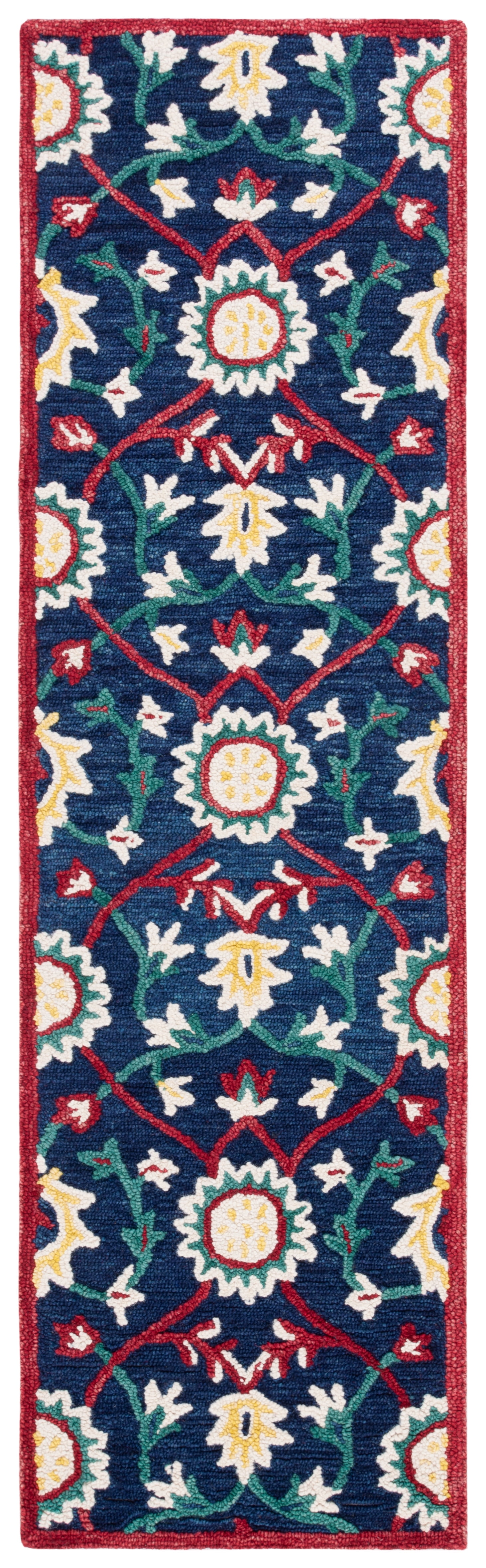 SAFAVIEH Blossom Lecia Floral Runner Rug, Navy/Red, 2'3" x 8'