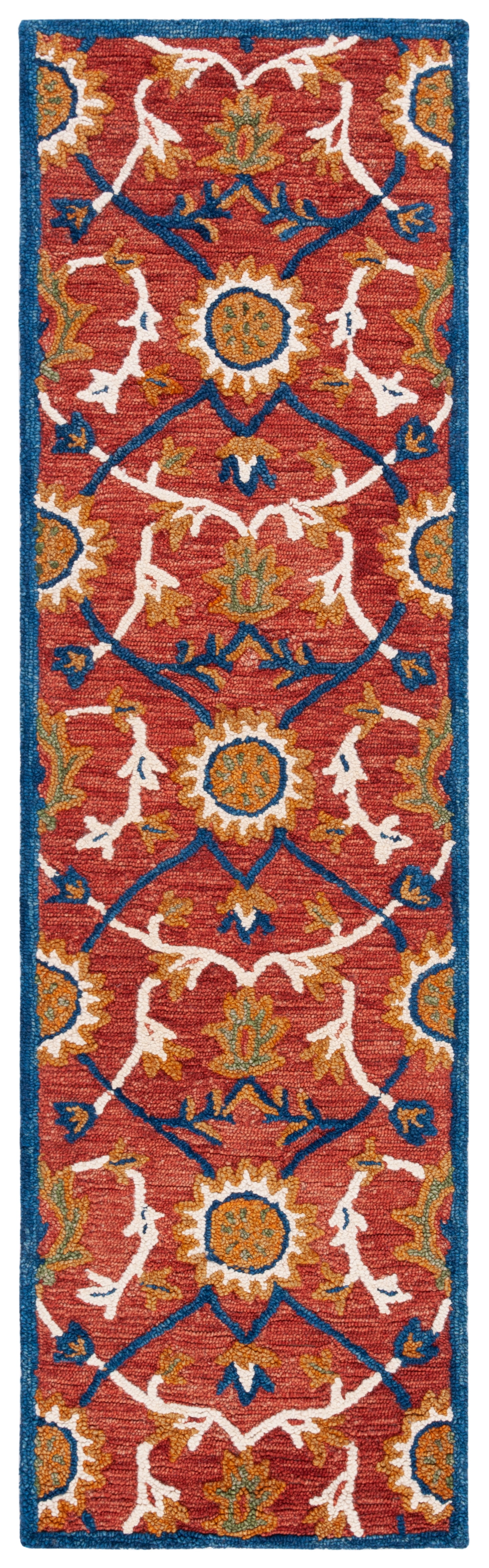 SAFAVIEH Blossom Lecia Floral Runner Rug, Rust/Blue, 2'3" x 8'