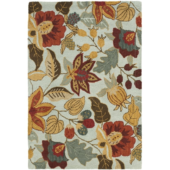 SAFAVIEH Blossom Lena Floral Wool Area Rug, Blue/Multi, 4' x 6'