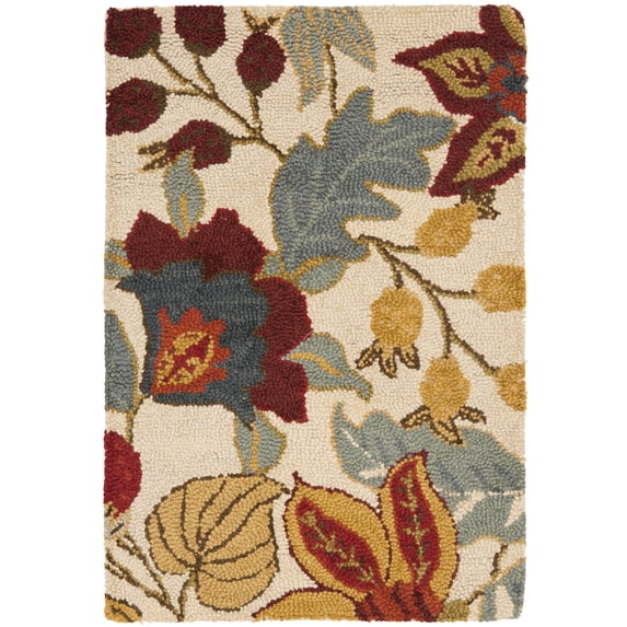 SAFAVIEH Blossom Lena Floral Wool Area Rug, Ivory/Multi, 2' x 3'