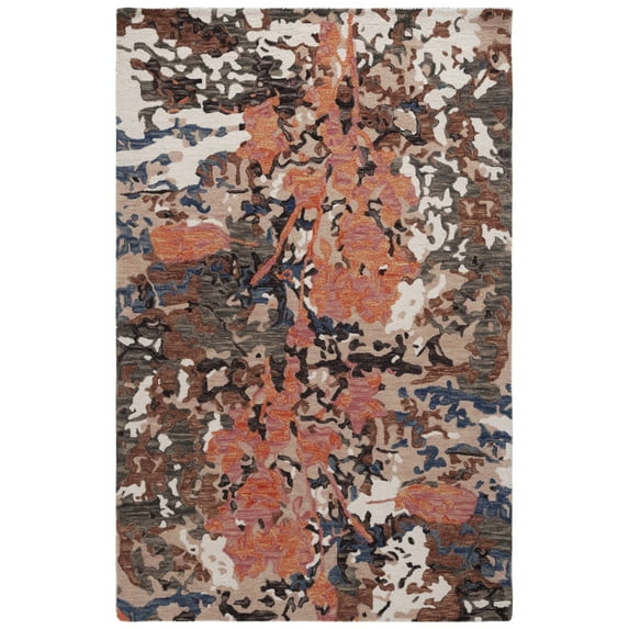 SAFAVIEH Blossom Lennon Floral Wool Area Rug, Gold/Multi, 8' x 8' Square