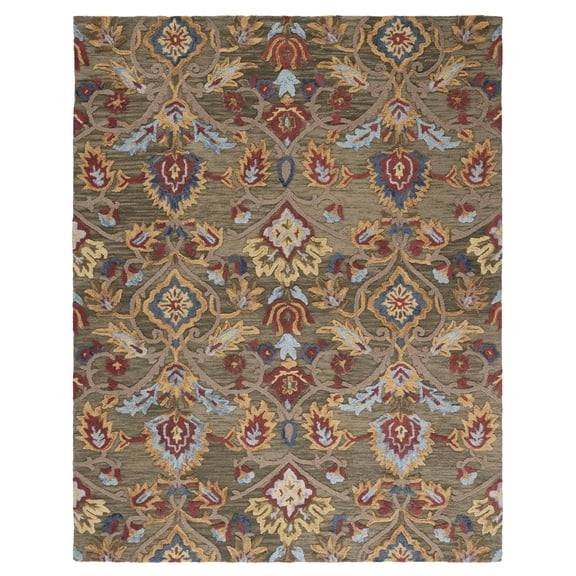 SAFAVIEH Blossom Lennon Floral Wool Area Rug, Green/Multi, 10' x 14'