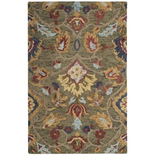 SAFAVIEH Blossom Lennon Floral Wool Area Rug, Green/Multi, 2'3" x 4'