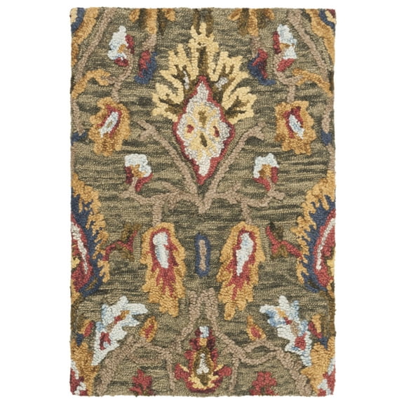 SAFAVIEH Blossom Lennon Floral Wool Area Rug, Green/Multi, 2' x 3'