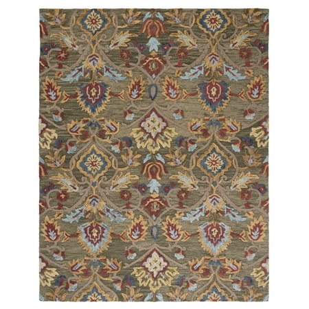 SAFAVIEH Blossom Lennon Floral Wool Area Rug, Green/Multi, 9' x 12'