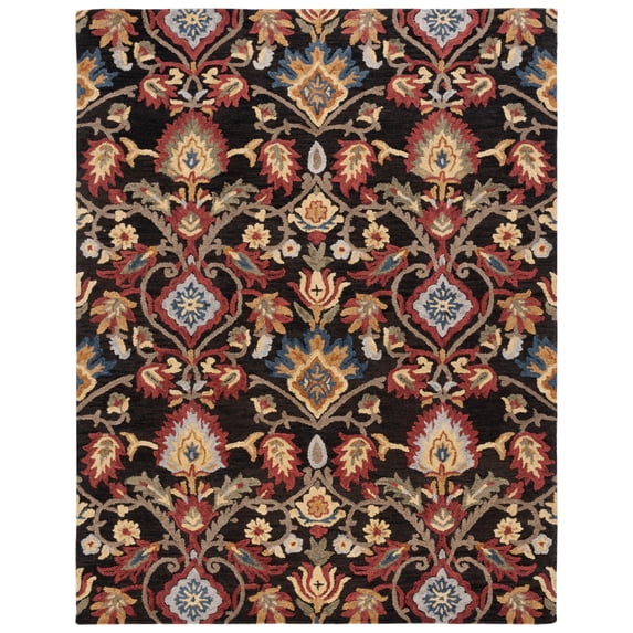 SAFAVIEH Blossom Lennon Floral Wool Runner Rug, Charcoal/Multi, 2'3" x 12'