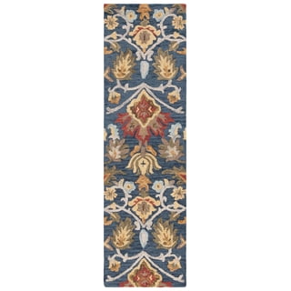 SAFAVIEH Blossom Lennon Floral Wool Runner Rug, Navy/Multi, 2'3" x 22'