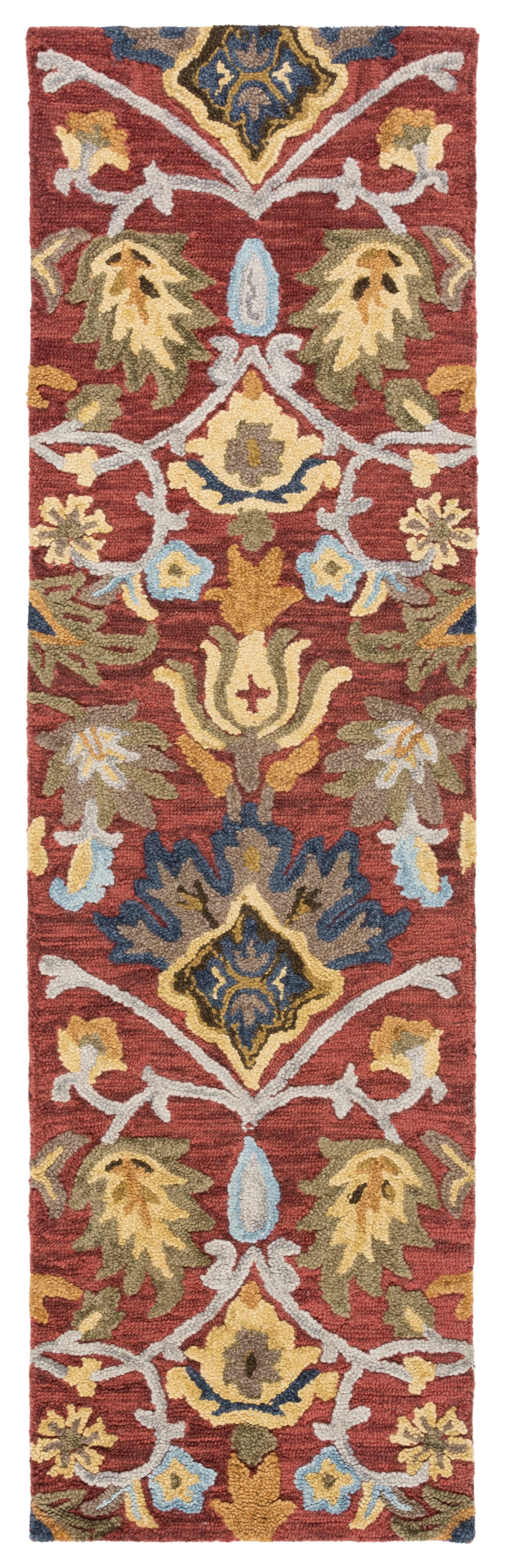 SAFAVIEH Blossom Lennon Floral Wool Runner Rug, Red/Multi, 2'3" x 22'