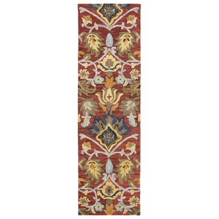 SAFAVIEH Blossom Lennon Floral Wool Runner Rug, Red/Multi, 2'3" x 22'
