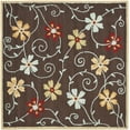 thumbnail image 1 of SAFAVIEH Blossom Linnaea Floral Flowers Wool Area Rug, Brown/Multi, 6' x 6' Square, 1 of 4