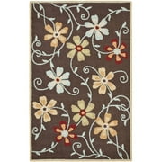 SAFAVIEH Blossom Linnaea Floral Wool Area Rug, Brown/Multi, 4' x 6'