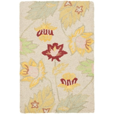 SAFAVIEH Blossom Lorraine Floral Wool Area Rug, Ivory/Multi, 2' x 3'