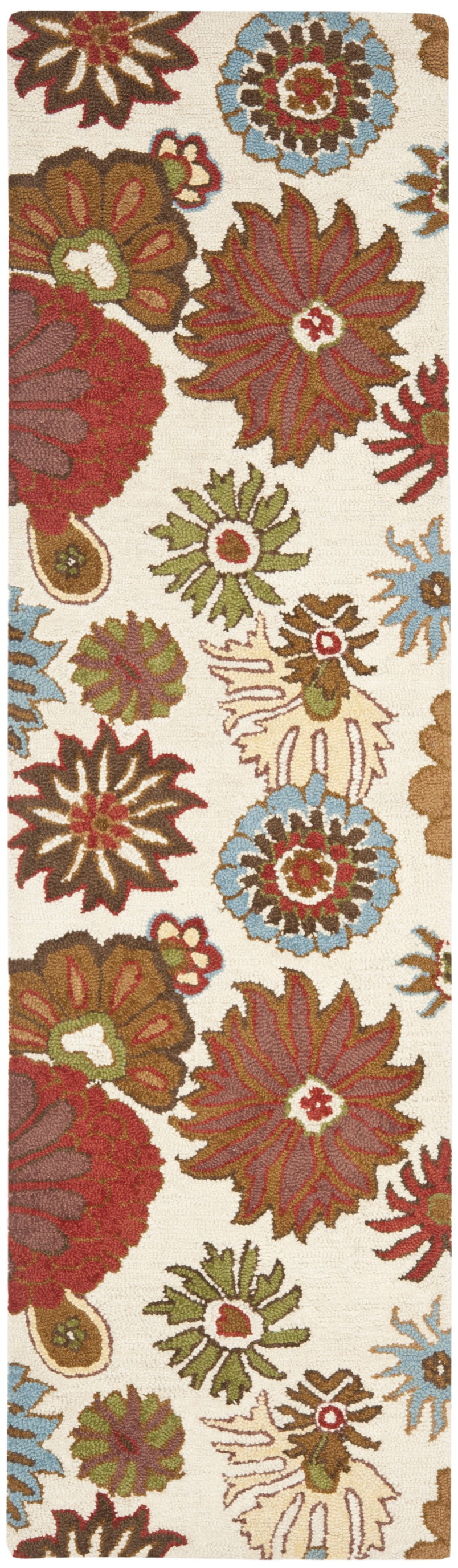 Ivory Floral Hand-Tufted Wool 8' x 10' Area Rug