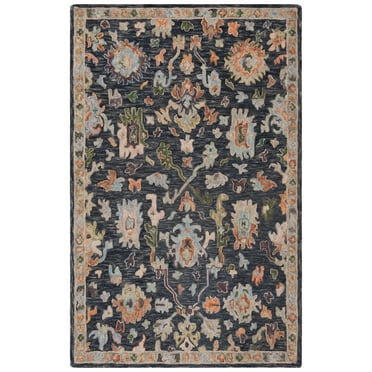 SAFAVIEH Blossom Marilou Floral Area Rug, Dark Grey/Sage, 3' x 5'