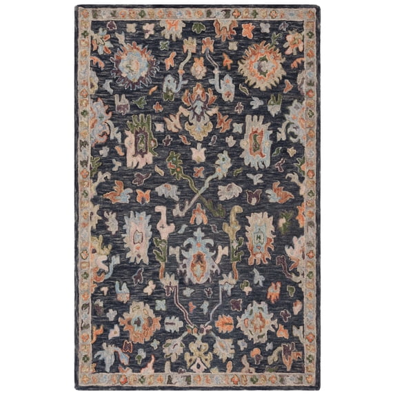 SAFAVIEH Blossom Marilou Floral Area Rug, Dark Grey/Sage, 3' x 5'