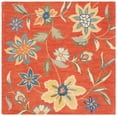 thumbnail image 1 of SAFAVIEH Blossom Mindy Floral Flowers Wool Area Rug, Rust/Multi, 6' x 6' Square, 1 of 4