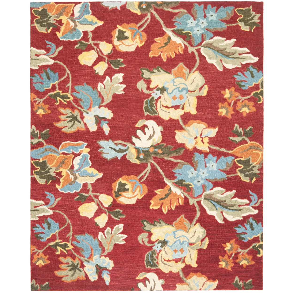 Blossom Red Floral Hand-Tufted Wool 4' x 6' Area Rug