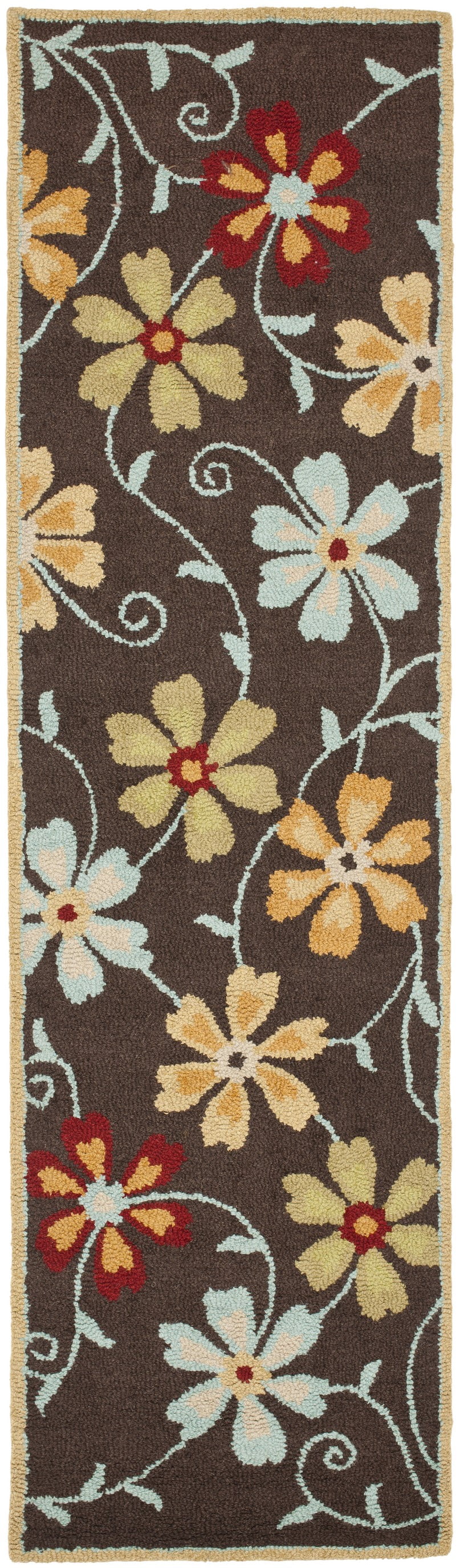 Hand-Knotted Floral Elegance Red Wool 2'3" x 8' Runner Rug