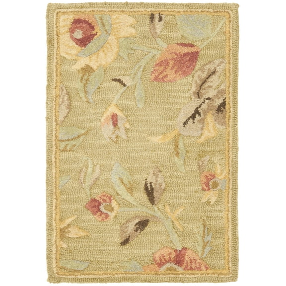 SAFAVIEH Blossom Myrtle Floral Wool Area Rug, Green/Multi, 2' x 3'