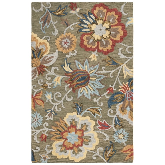 SAFAVIEH Blossom Odran Floral Area Rug, Green/Red, 5' x 8'