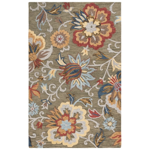 SAFAVIEH Blossom Odran Floral Area Rug, Green/Red, 8' x 10'