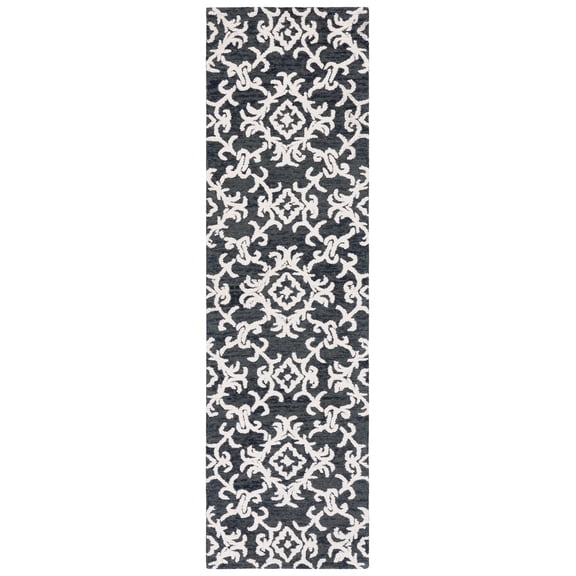 SAFAVIEH Blossom Odran Floral Runner Rug, Black/Yellow, 2'3" x 8'