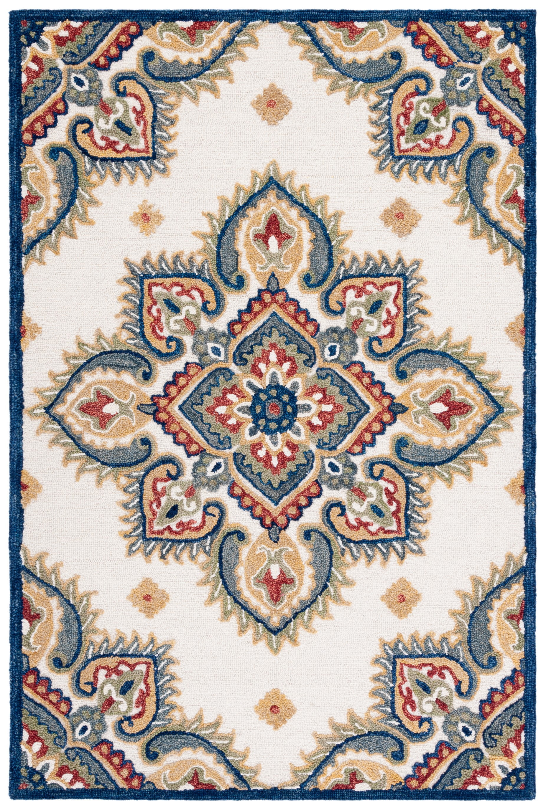 Ivory Elegance Hand-Tufted Wool Rectangular Rug