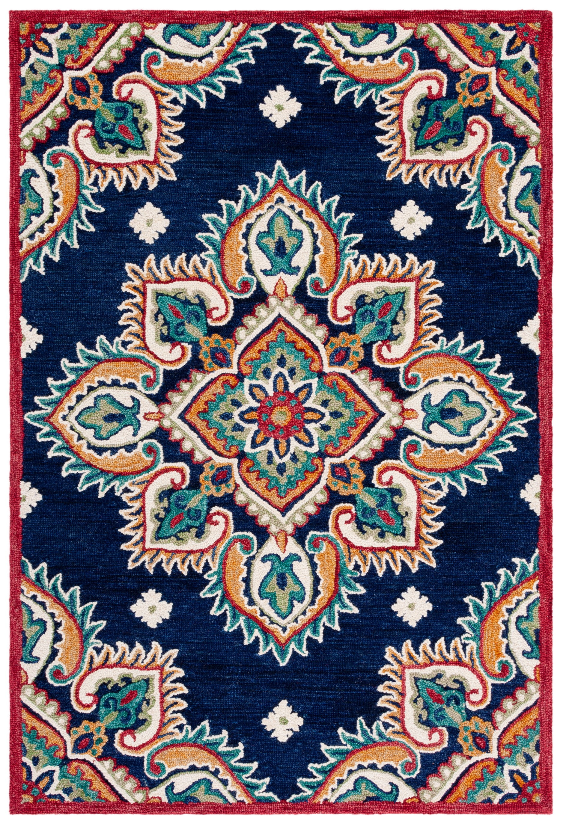 SAFAVIEH Blossom Pauletta Floral Area Rug, Navy/Ivory, 5' x 8'