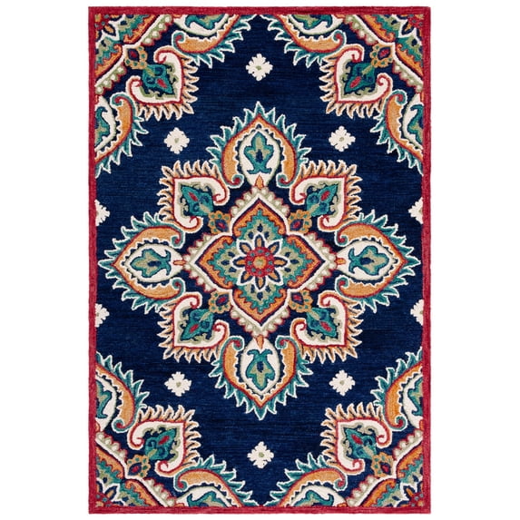 SAFAVIEH Blossom Pauletta Floral Area Rug, Navy/Ivory, 8' x 10'