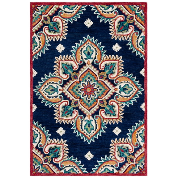 SAFAVIEH Blossom Pauletta Floral Area Rug, Navy/Ivory, 8' x 10'